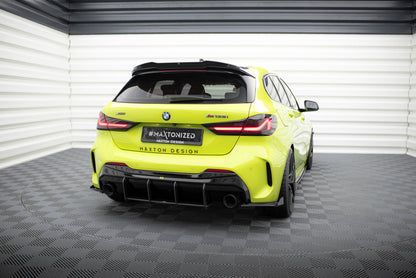 Maxton Street Pro Heck Ansatz Flaps Diffusor V.1 +Flaps für V.1 BMW 1er F40 M-Paket / M135i schwarz Hochglanz