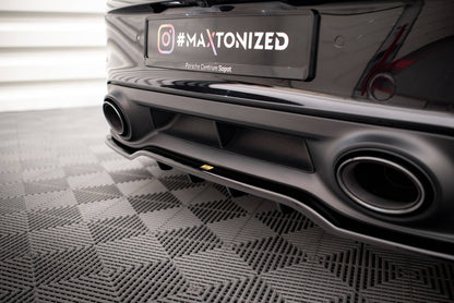 Maxton Mittlerer Diffusor Heck Ansatz DTM Look für Porsche 911 Turbo S 992 schwarz Hochglanz