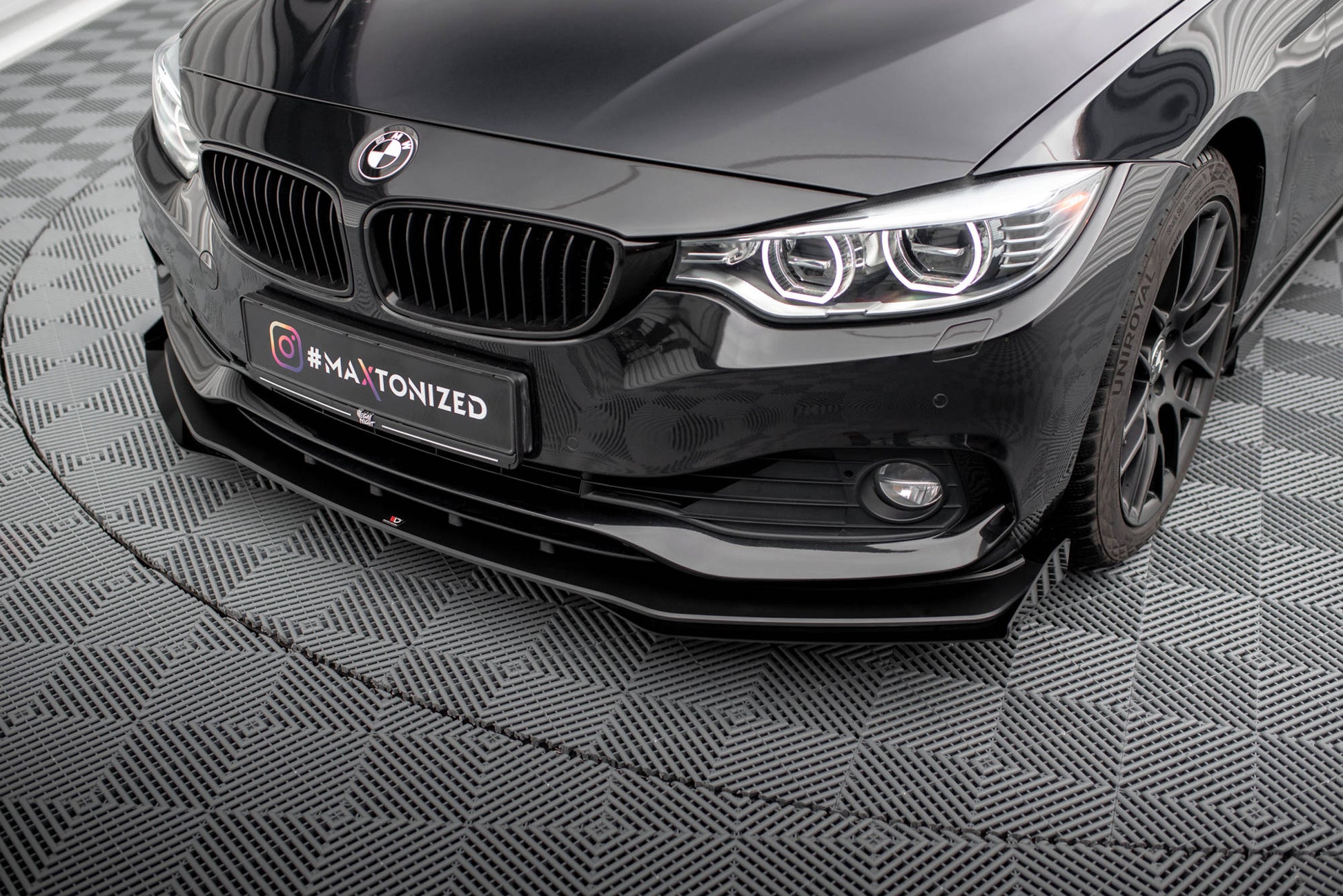 Maxton Front Flaps BMW 4er Gran Coupe F36 schwarz Hochglanz