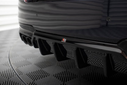 Maxton Diffusor Heck Ansatz V.2 für BMW 5er M-Paket F10 (Version mit zwei Doppelauspuffanlagen)