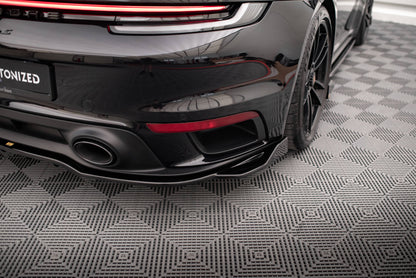 Maxton Mittlerer Diffusor Heck Ansatz DTM Look für Porsche 911 Turbo S 992 schwarz Hochglanz