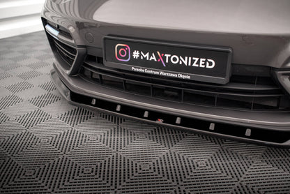 Maxton Front Ansatz V.1 für Porsche Panamera Turbo S E-Hybrid schwarz Hochglanz