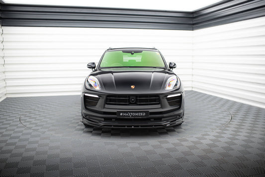 Maxton Front Ansatz für Porsche Macan GTS Mk1 Facelift 2 schwarz Hochglanz