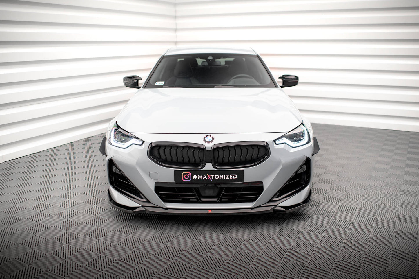 Maxton Front Ansatz V.1 für BMW 2 Coupe M-Paket / M240i G42 schwarz Hochglanz