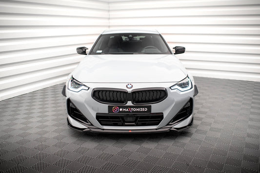 Maxton Front Ansatz V.1 für BMW 2 Coupe M-Paket / M240i G42 schwarz Hochglanz