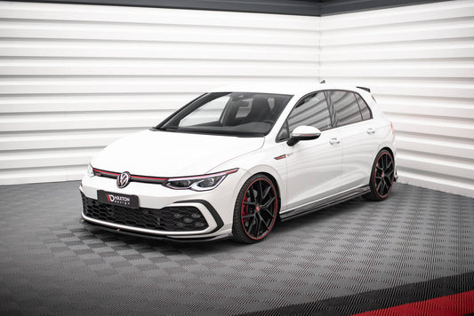 Maxton Seitenschweller Ansatz für Volkswagen Golf GTI / GTE / GTI Clubsport / R-Line Mk8 schwarz Hochglanz