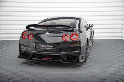 Maxton Heck Ansatz Flaps Diffusor für Nissan GTR R35 Facelift schwarz Hochglanz