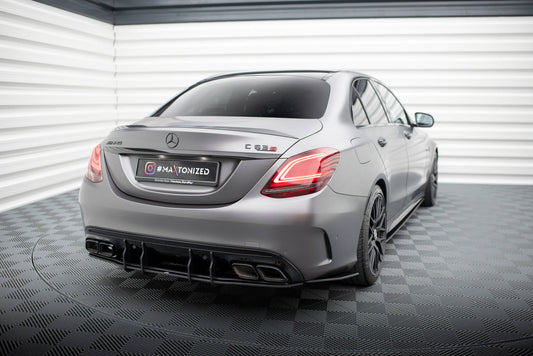 Maxton Street Pro Heck Ansatz Flaps Diffusor für Mercedes-AMG C63 Limousine / Kombi W205 Facelift