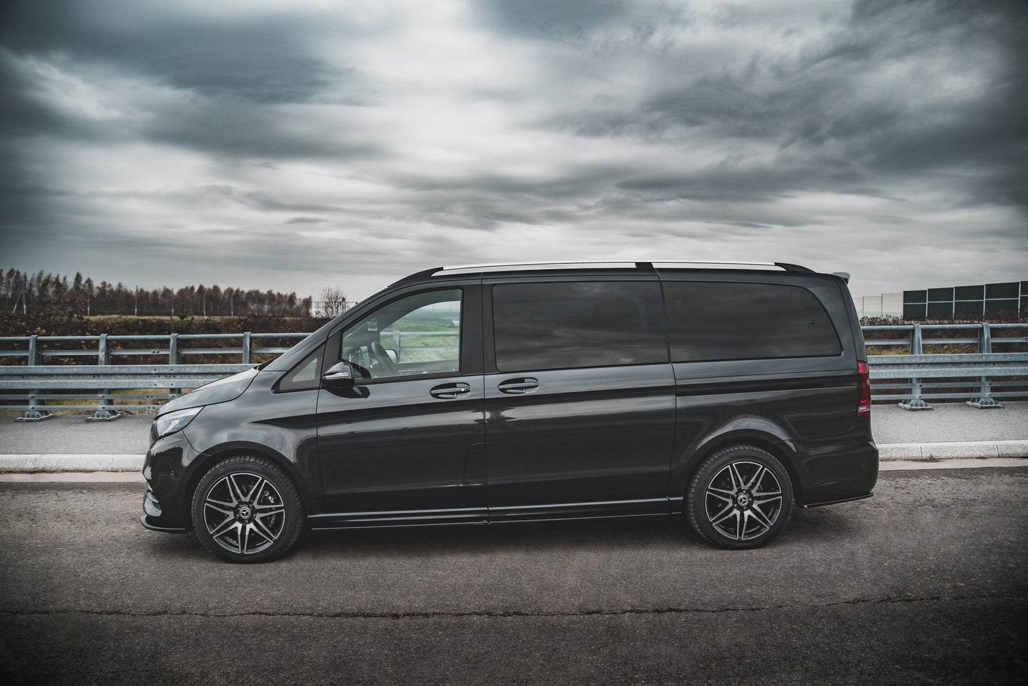 Maxton Seitenschweller Ansatz für Mercedes-Benz V-Klasse Long AMG-Line W447 Facelift schwarz matt