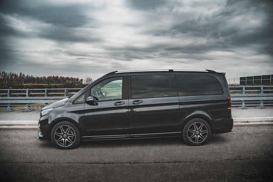 Maxton Seitenschweller Ansatz für Mercedes-Benz V-Klasse Long AMG-Line W447 Facelift schwarz Hochglanz