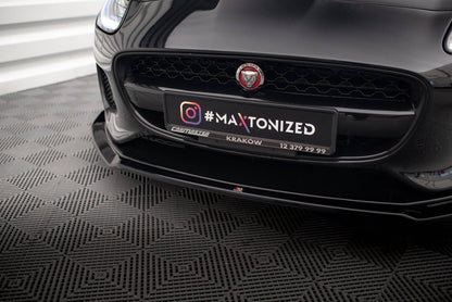 Maxton Front Ansatz V.2 für Jaguar F-Type Mk1 Facelift schwarz Hochglanz