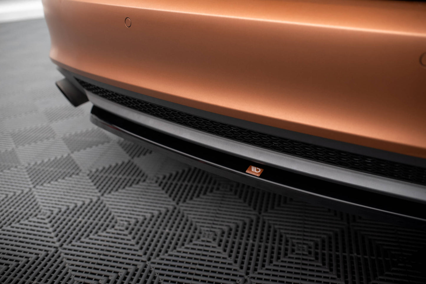 Maxton Mittlerer Diffusor Heck Ansatz für Audi A7 S-Line C7 schwarz Hochglanz