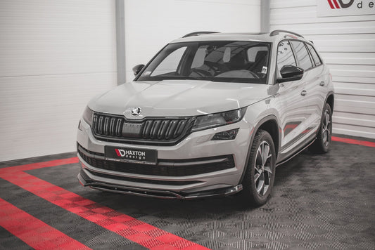 Maxton Front Ansatz für Skoda Kodiaq Mk1 Sportline/RS schwarz Hochglanz