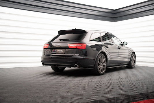 Maxton Heck Ansatz Flaps Diffusor V.2 für Audi A6 Avant C7 schwarz Hochglanz