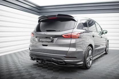 Maxton Mittlerer Diffusor Heck Ansatz DTM Look für Ford S-Max ST-Line Mk2 schwarz Hochglanz