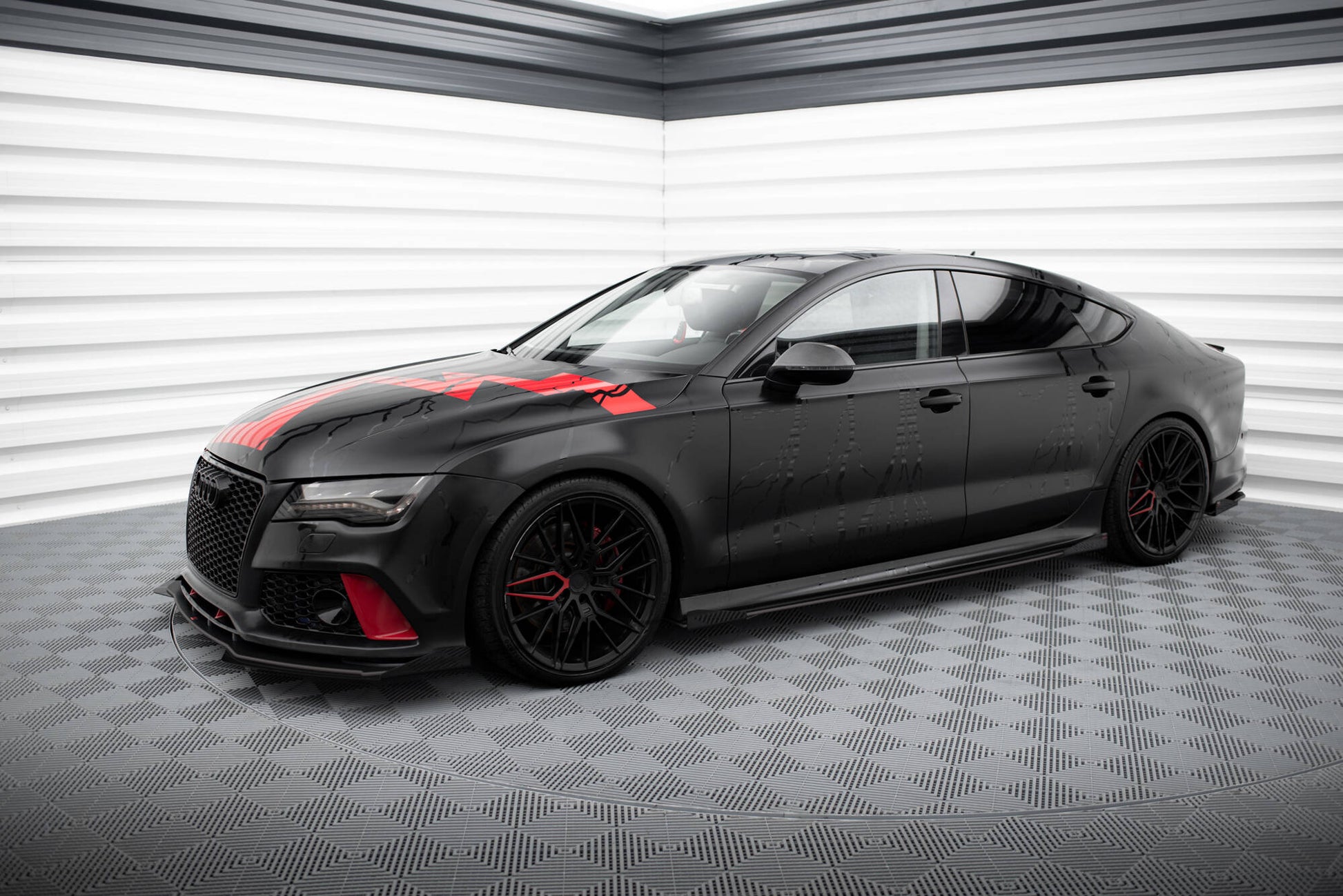 Maxton Side Flaps Audi A7 S-Line C7 schwarz Hochglanz