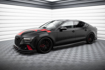 Maxton Side Flaps Audi A7 S-Line C7 schwarz Hochglanz