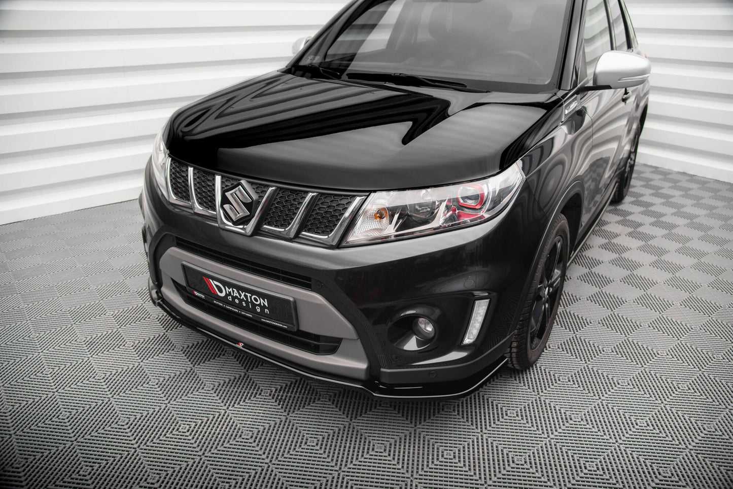 Maxton Front Ansatz V.1 für Suzuki Vitara S Mk2 schwarz Hochglanz