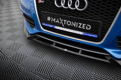 Maxton Front Ansatz V.4 für Audi S4 / A4 S-Line B8 schwarz Hochglanz