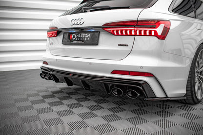 Maxton Diffusor Heck Ansatz für Audi S6 / A6 S-Line C8 schwarz Hochglanz