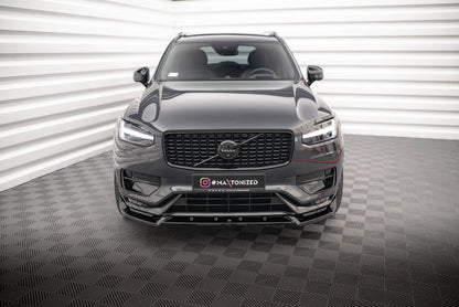 Maxton Front Ansatz V.2 für Volvo XC90 R-Design Mk2 Facelift schwarz Hochglanz