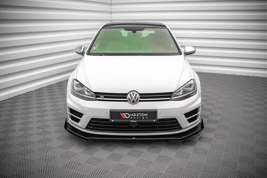 Maxton Street Pro Front Ansatz für +Flaps für V.1 + Flaps Volkswagen Golf R Mk7 schwarz Hochglanz