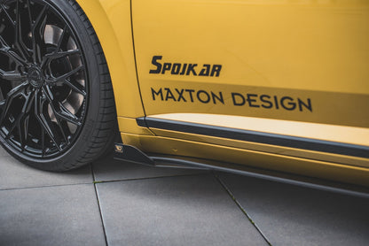 Maxton Robuste Racing Seitenschweller Ansatz für für + Flaps Volkswagen Arteon R-Line schwarz Hochglanz