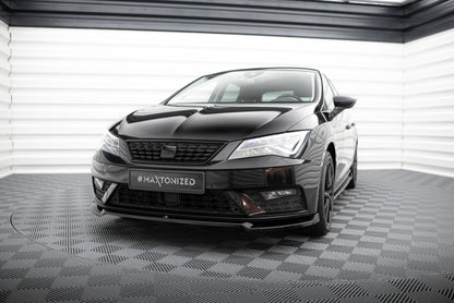 Maxton Front Ansatz V.2 für Seat Leon Mk3 Facelift schwarz Hochglanz