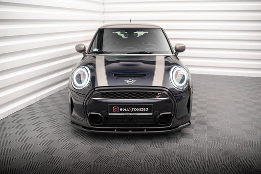 Maxton Front Ansatz V.1 für Mini Cooper S F56 Facelift schwarz Hochglanz