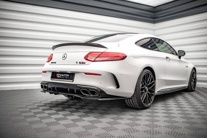 Maxton Mittlerer Diffusor Heck Ansatz DTM Look für Mercedes-AMG C 63 AMG Coupe AMG Aero Pack C205 Facelift schwarz Hochglanz