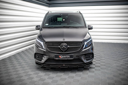 Maxton Front Ansatz V.5 für Mercedes-Benz V-Klasse AMG-Line W447 Facelift schwarz Hochglanz