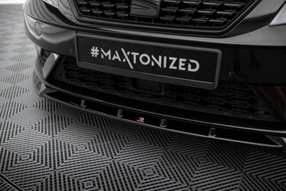 Maxton Front Ansatz V.1 für Seat Leon Mk3 Facelift schwarz Hochglanz