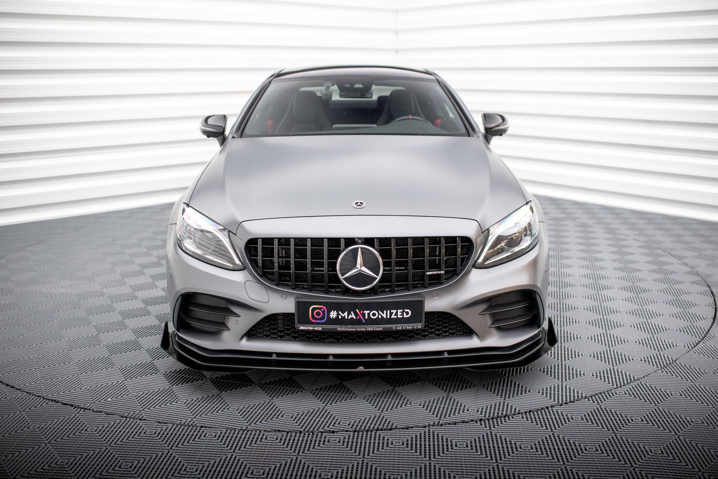 Maxton Street Pro Front Ansatz für +Flaps für + Flaps Mercedes-AMG C43 Coupe C205 Facelift schwarz Hochglanz