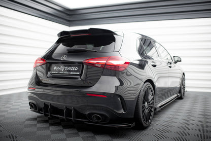 Maxton Street Pro Heck Ansatz Flaps Diffusor +Flaps für Mercedes-AMG A35 Hatchback W177 schwarz Hochglanz