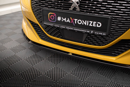 Maxton Front Ansatz V.2 für Peugeot 208 GT Mk2 schwarz Hochglanz