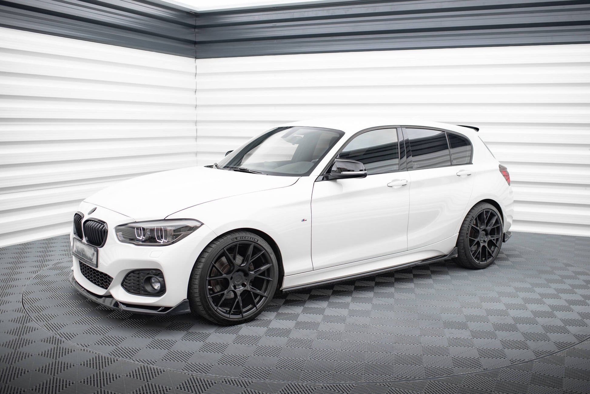 Maxton Seitenschweller Ansatz für V.3 für CSL Look BMW 1er M-Paket / M140i F20 Facelift schwarz Hochglanz