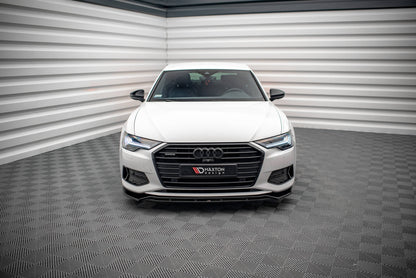 Maxton Front Ansatz V.3 für Audi A6 C8 schwarz Hochglanz