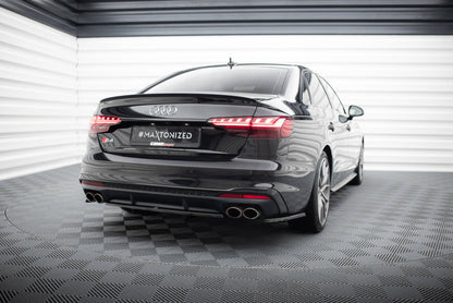 Maxton Mittlerer Diffusor Heck Ansatz DTM Look für Audi S4 B9 Facelift schwarz Hochglanz