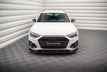 Maxton Front Ansatz V.1 für Audi A4 S-Line / S4 B9 Facelift schwarz Hochglanz