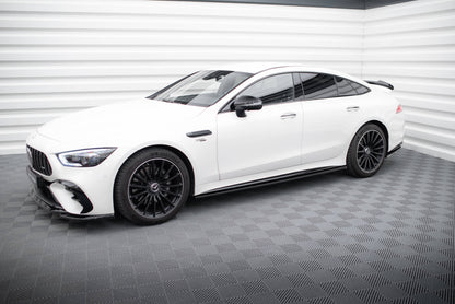 Maxton Seitenschweller Ansatz für Mercedes-AMG GT 43 4 Door Coupe V8 Styling Package schwarz Hochglanz