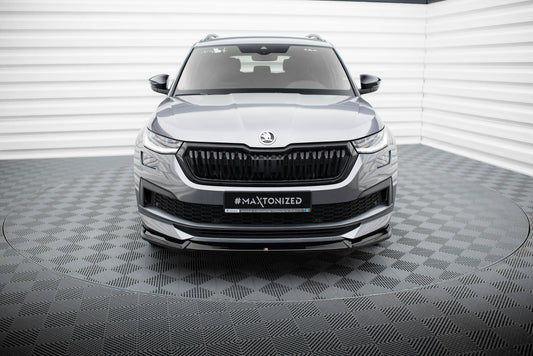 Maxton Front Ansatz V.1 für Skoda Kodiaq Sportline Mk1 Facelift schwarz Hochglanz