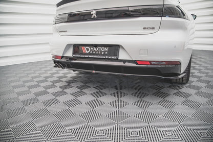 Maxton Mittlerer Diffusor Heck Ansatz DTM Look für Peugeot 508 GT-Line Mk2 schwarz Hochglanz