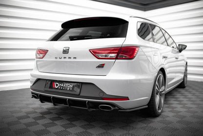 Maxton Heck Ansatz Flaps Diffusor V.1 für Seat Leon Cupra Sportstourer Mk3 schwarz Hochglanz