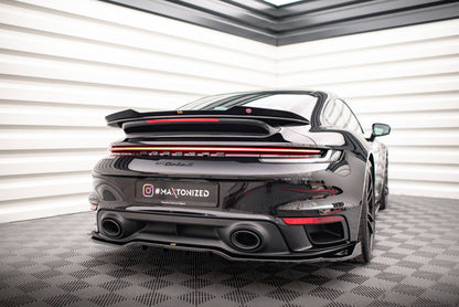 Maxton Spoiler CAP für Porsche 911 Turbo S 992 schwarz Hochglanz