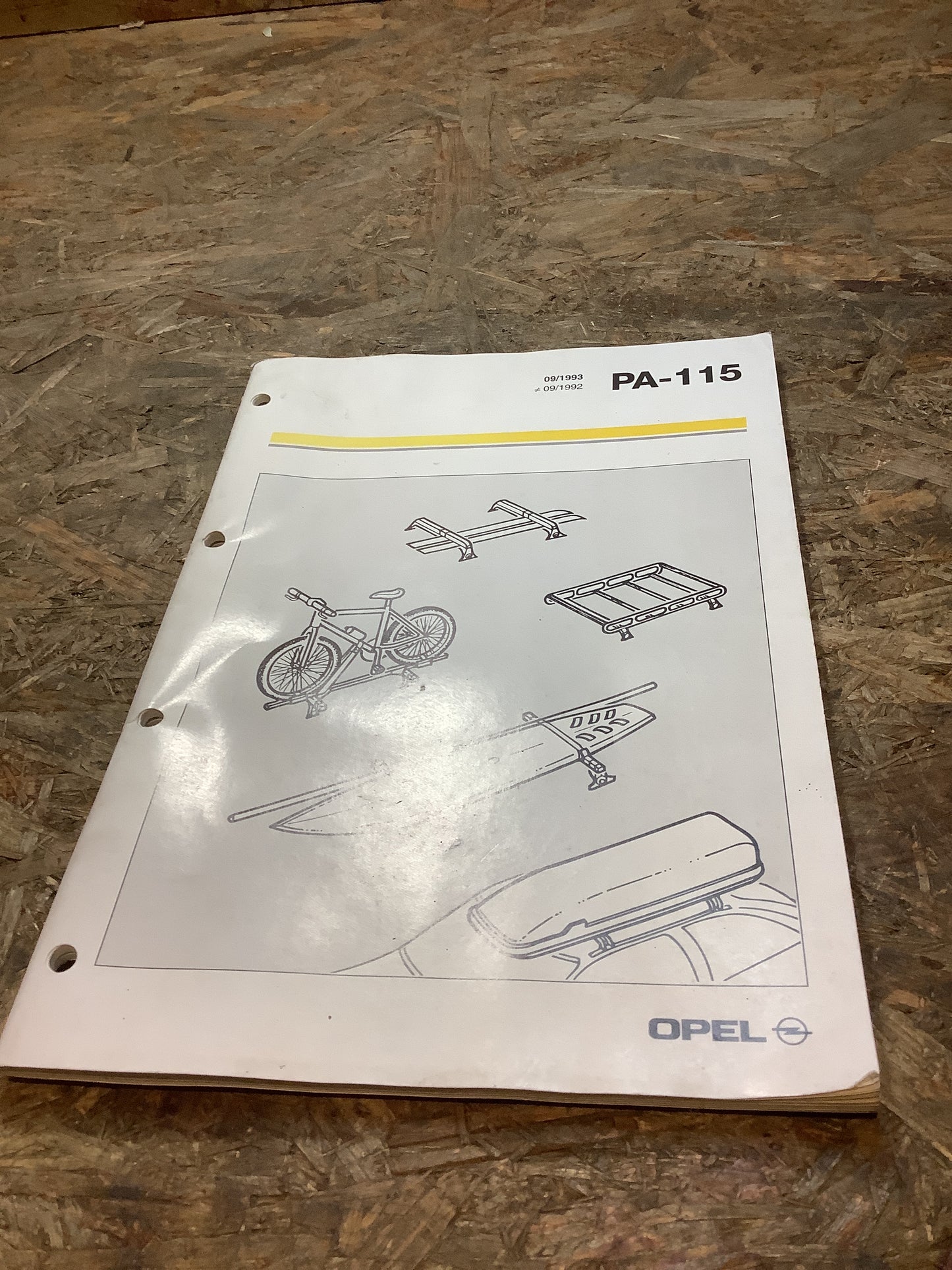 PA-115 Opel Dachträger Aufbau-System Ausgabe 09/1993