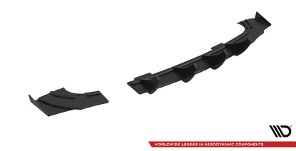 Maxton Robuste Racing Diffusor Heck Ansatz +Flaps für Opel Astra GTC OPC-Line J schwarz Hochglanz