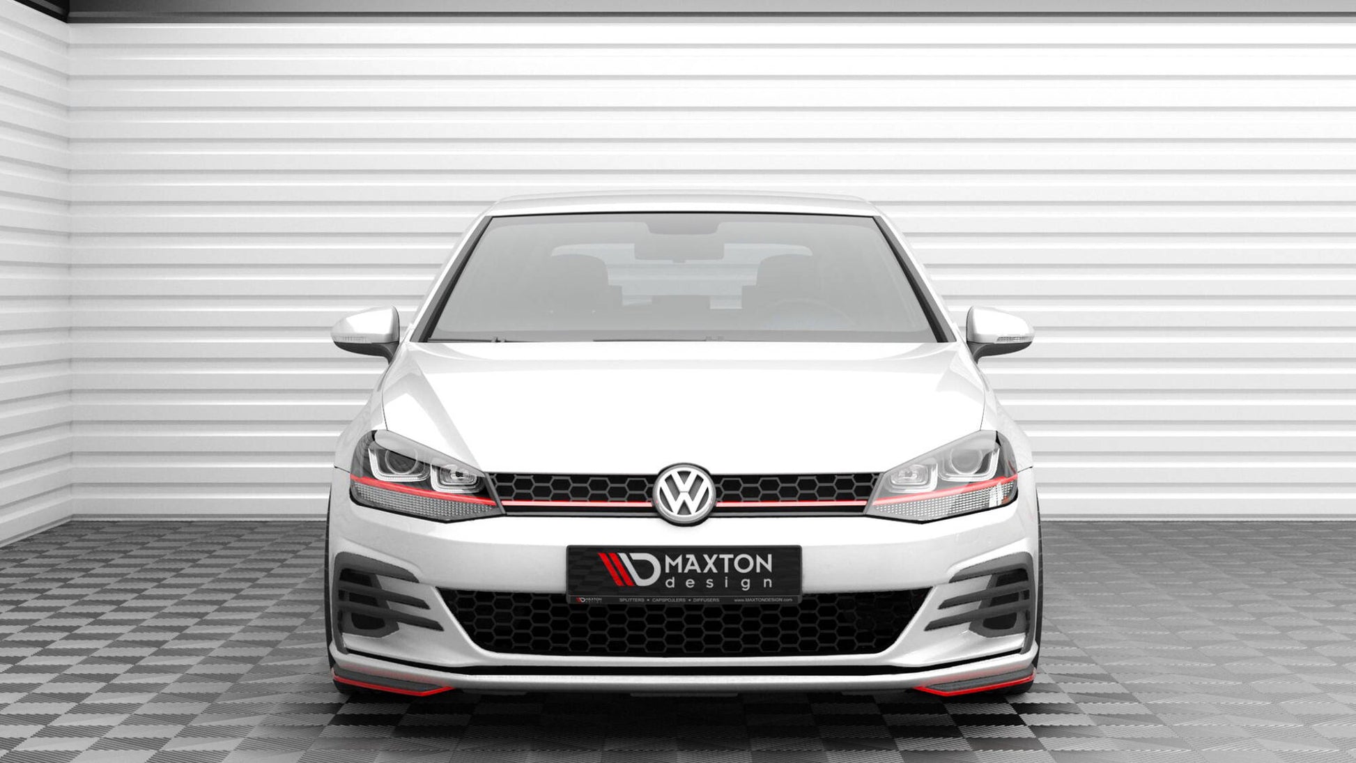 Maxton Front Ansatz für Seite Volkswagen Golf GTI Mk7 Facelift schwarz Hochglanz