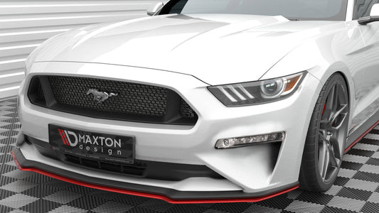 Maxton Front Ansatz V.2 für Ford Mustang Mk6 Facelift schwarz Hochglanz