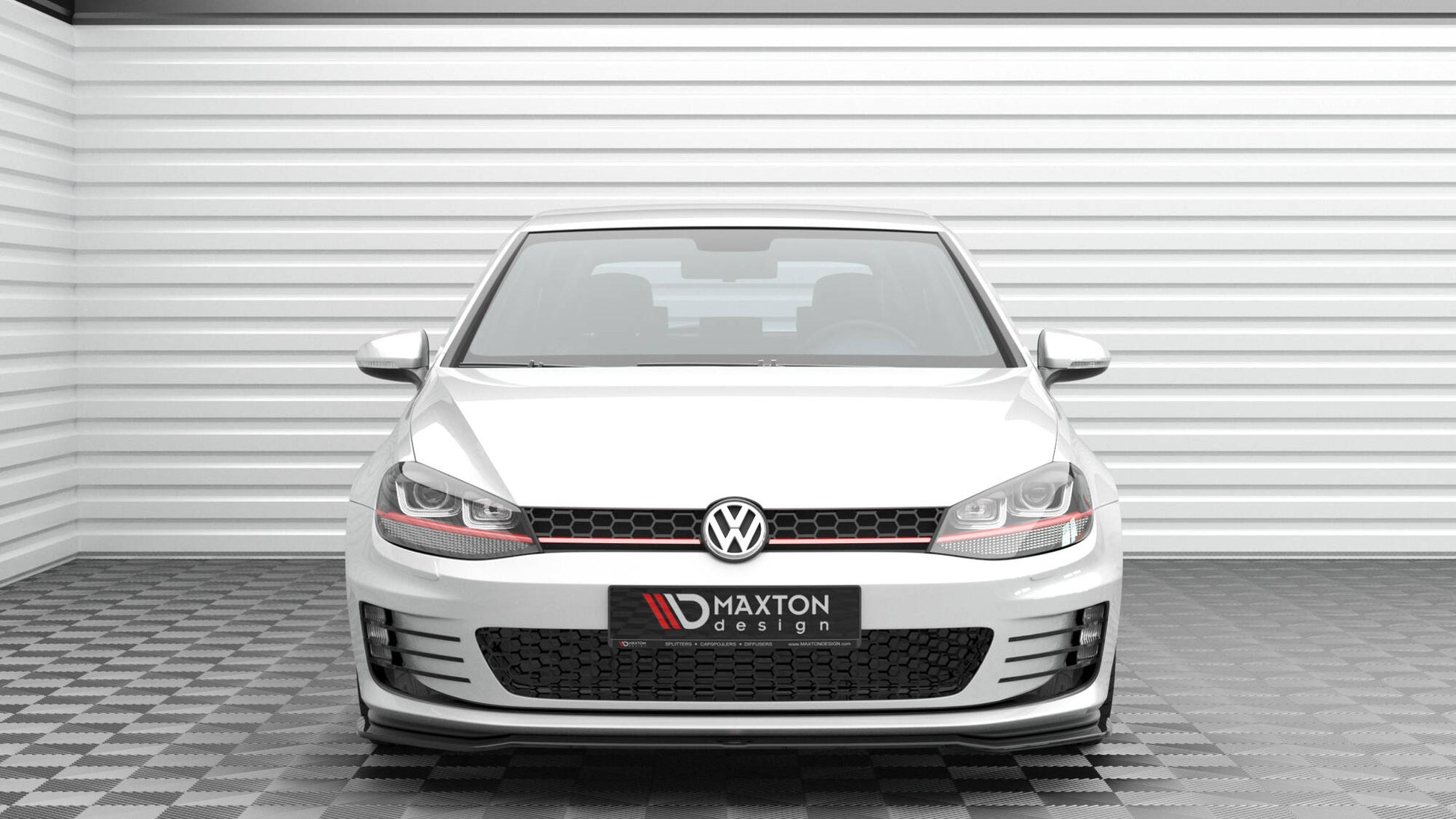 Maxton Front Ansatz V.3 für Volkswagen Golf GTI Mk7 schwarz Hochglanz