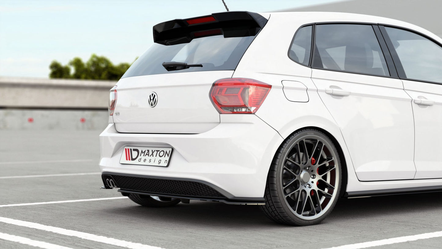 Maxton Mittlerer Diffusor Heck Ansatz DTM Look für VW Polo 6 GTI Mk6 schwarz Hochglanz